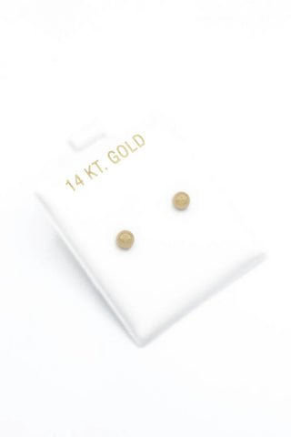 14k Gold Ball Stud Earrings (4MM)