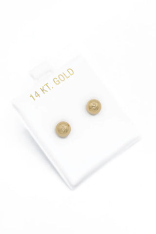 14k Gold Ball Stud Earrings (6MM)