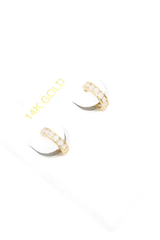 14K CZ Hoops