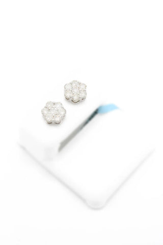 14K Diamonds  Earrings Flower VSS1 White Gold