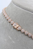 14k Rose Gold Heart Tennis Choker