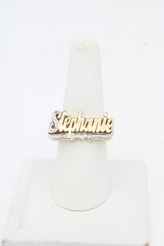 14K Women Custom Name Ring