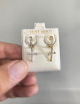 14k CZ Cross✝️ Earrings