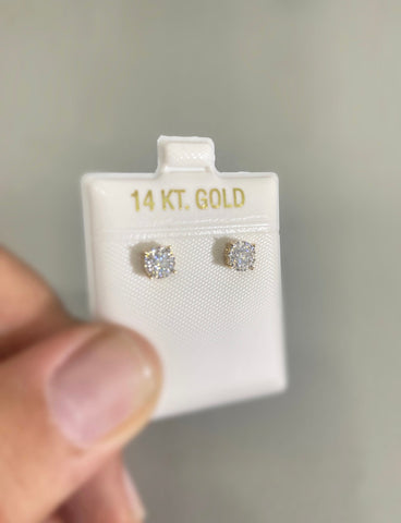 14k CZ Men's Earrings